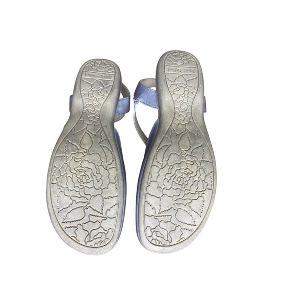 Josef Seibel Fiona 13 Light Blue Grey Leather Flats Cross-Strap & Slingback 37/6 - Picture 7 of 8